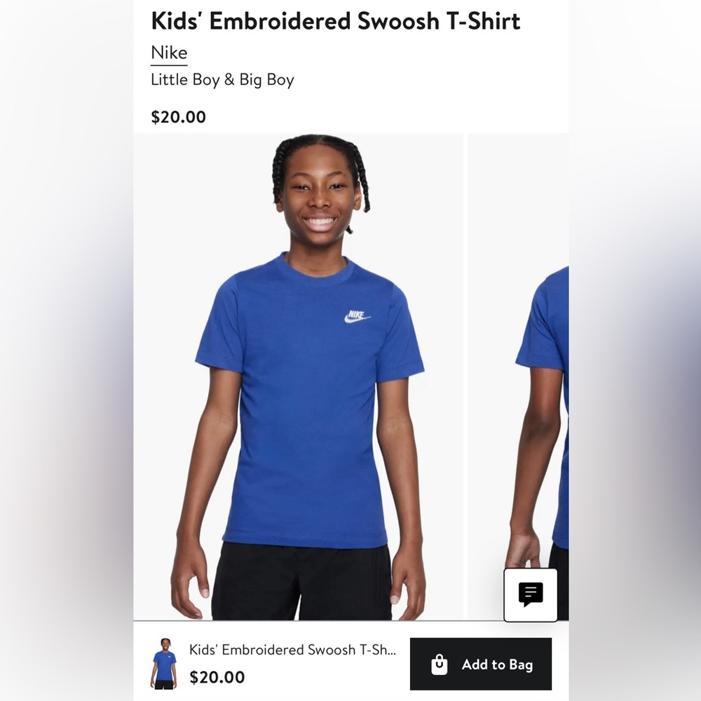 2 Nike kids embroidered swoosh t-shirts. Black and Red, both size M, GUC